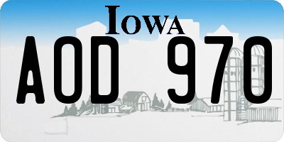 IA license plate AOD970