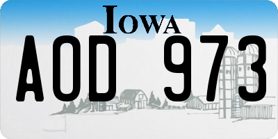 IA license plate AOD973