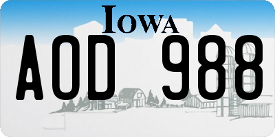 IA license plate AOD988