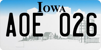 IA license plate AOE026