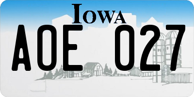 IA license plate AOE027