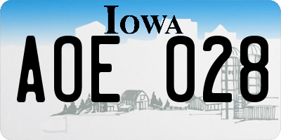 IA license plate AOE028