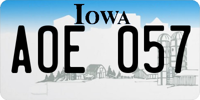 IA license plate AOE057