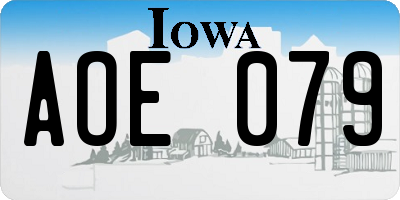 IA license plate AOE079