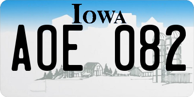 IA license plate AOE082