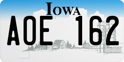 IA license plate AOE162