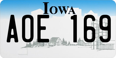 IA license plate AOE169