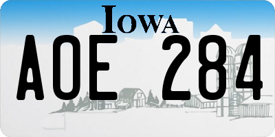IA license plate AOE284