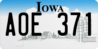 IA license plate AOE371