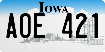 IA license plate AOE421