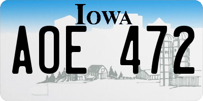 IA license plate AOE472