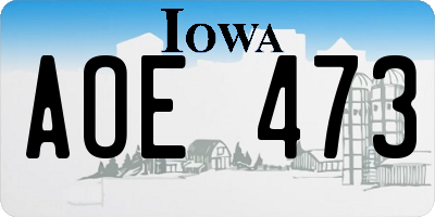 IA license plate AOE473