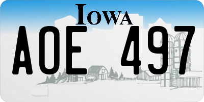 IA license plate AOE497