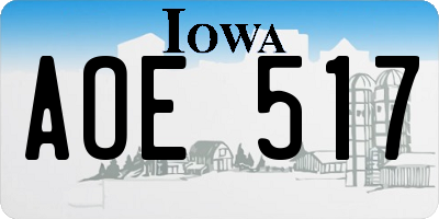 IA license plate AOE517
