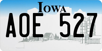IA license plate AOE527