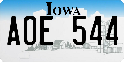 IA license plate AOE544