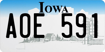 IA license plate AOE591
