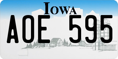 IA license plate AOE595