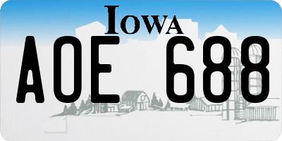 IA license plate AOE688