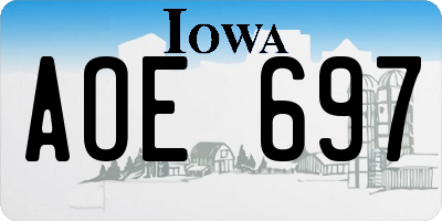 IA license plate AOE697