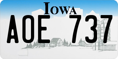 IA license plate AOE737