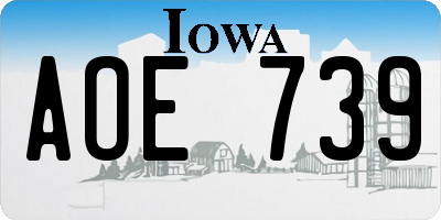 IA license plate AOE739