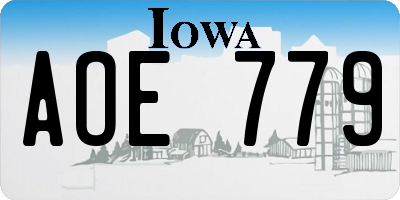 IA license plate AOE779