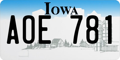 IA license plate AOE781