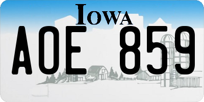 IA license plate AOE859