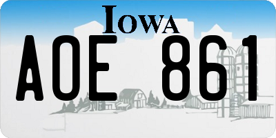 IA license plate AOE861