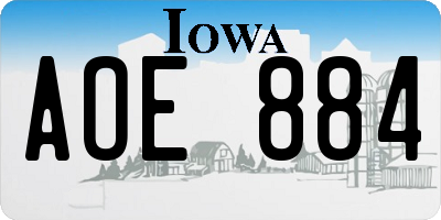 IA license plate AOE884