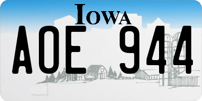 IA license plate AOE944
