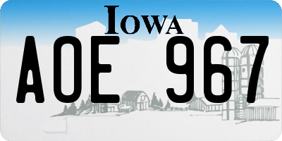 IA license plate AOE967