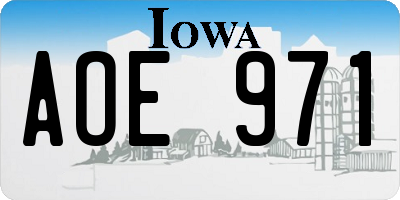 IA license plate AOE971