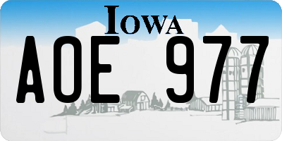 IA license plate AOE977