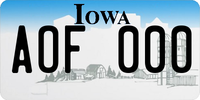 IA license plate AOF000