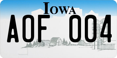 IA license plate AOF004