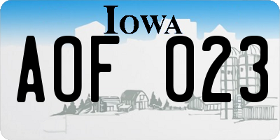 IA license plate AOF023