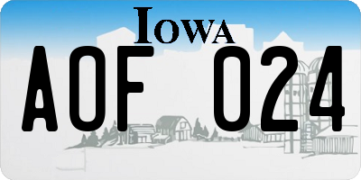 IA license plate AOF024