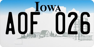 IA license plate AOF026