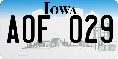 IA license plate AOF029