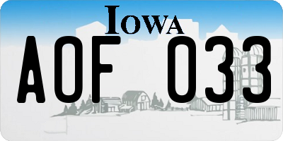 IA license plate AOF033