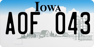 IA license plate AOF043