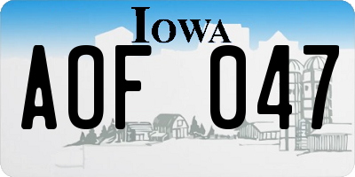 IA license plate AOF047
