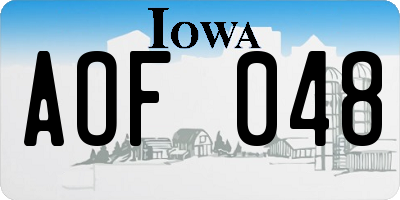 IA license plate AOF048