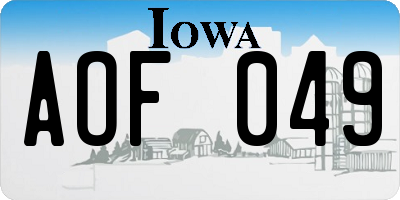 IA license plate AOF049