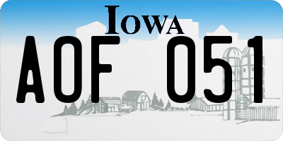 IA license plate AOF051