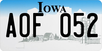 IA license plate AOF052