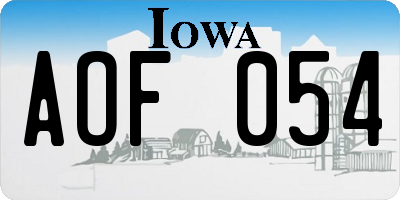 IA license plate AOF054