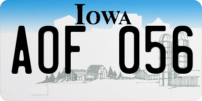 IA license plate AOF056